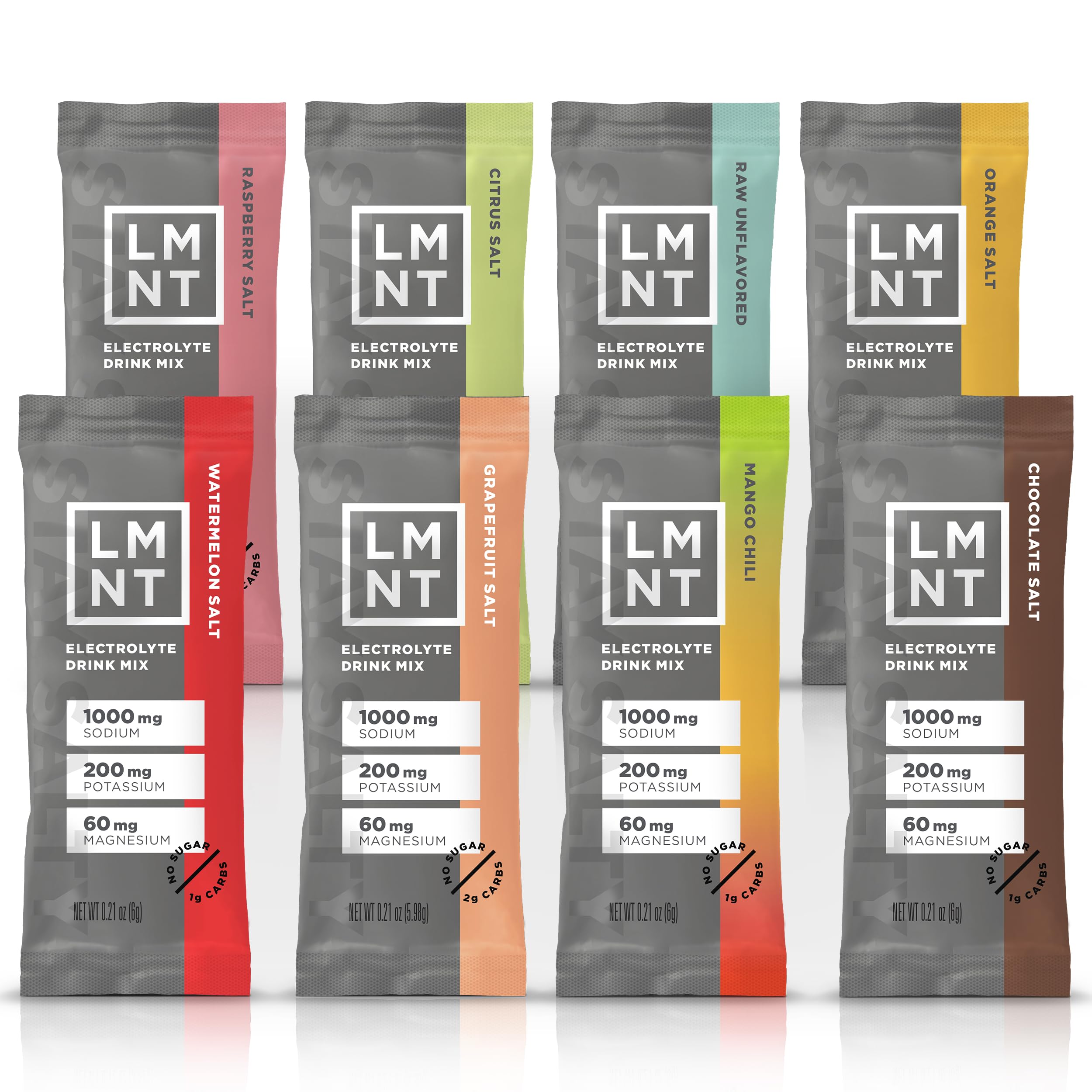 LMNT Keto Electrolyte Powder Packets | Paleo Hydration Drink Mix | No Sugar No Artificial Ingredients | Sample Pack| 8 Stick Packs